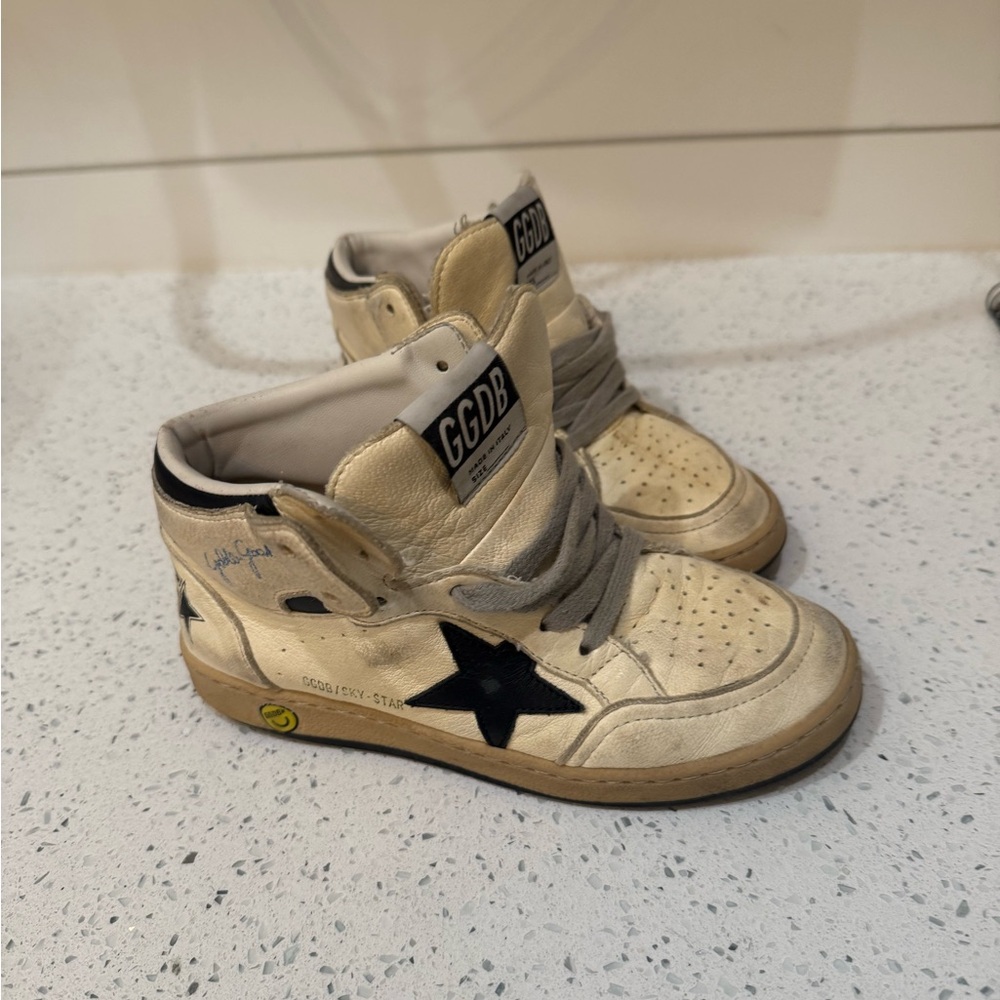 Golden Goose Kids High-Top Sneakers - Cream and Black
